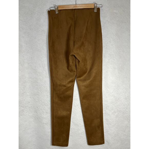 NWT LOFT Camel Brown Faux Suede Side Zip Leggings Size 0 - Picture 8 of 8